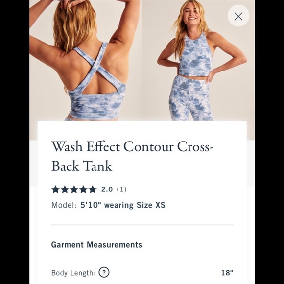 Abercrombie Wash Effect Cross Back Cropped Tank NWT - Picture 8 of 12